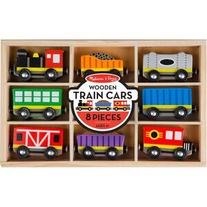 Melissa & Doug Wooden Magnetic Train Cars - 8 Piece Educational NWT